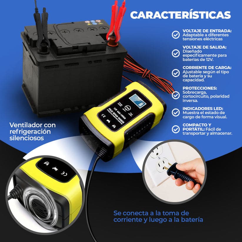 Cargador Inteligente  De Batería 12v