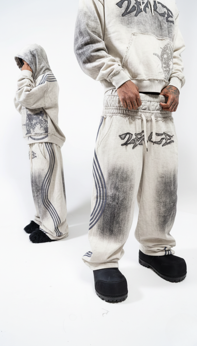 Urban  White Leopard Tracksuit Set By LAURHALF®