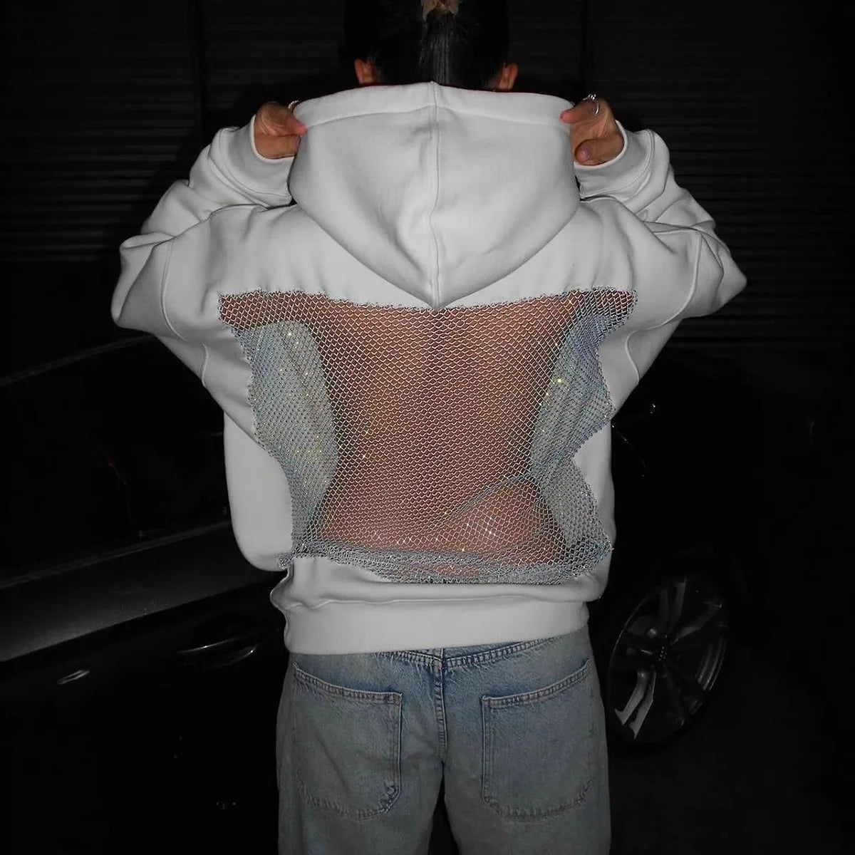 Cutout Back Hoodie by Laurhalf