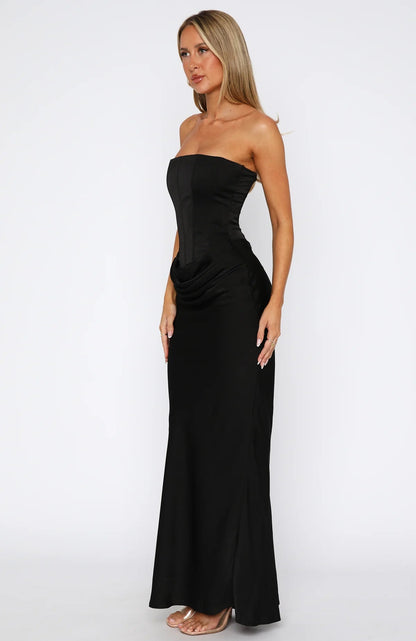 Satin Flow Long Maxi Dress
